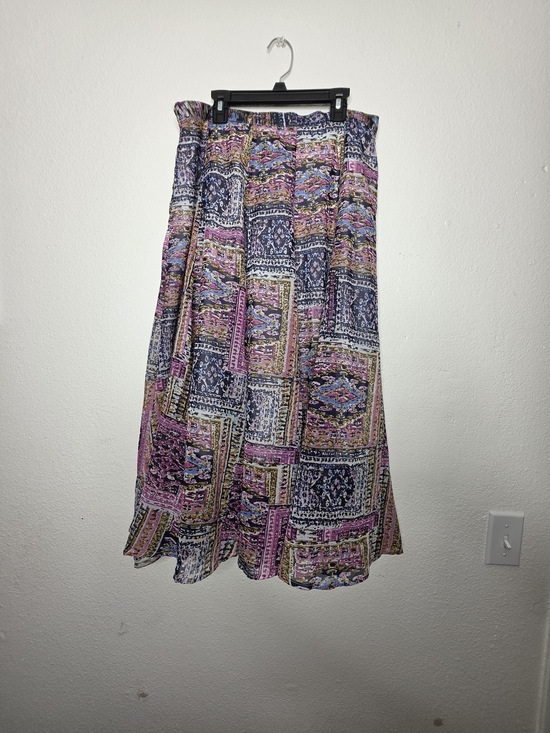 Mix Nouveau Dresses & Skirts - Mix Nouveau New York Women's Multicolor Geometric Chiffon Pleated Midi Skirt L